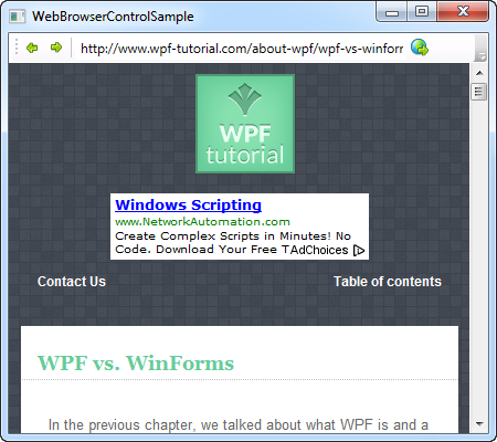 The WebBrowser control - The complete WPF tutorial