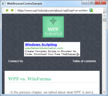 visual studio winforms url button